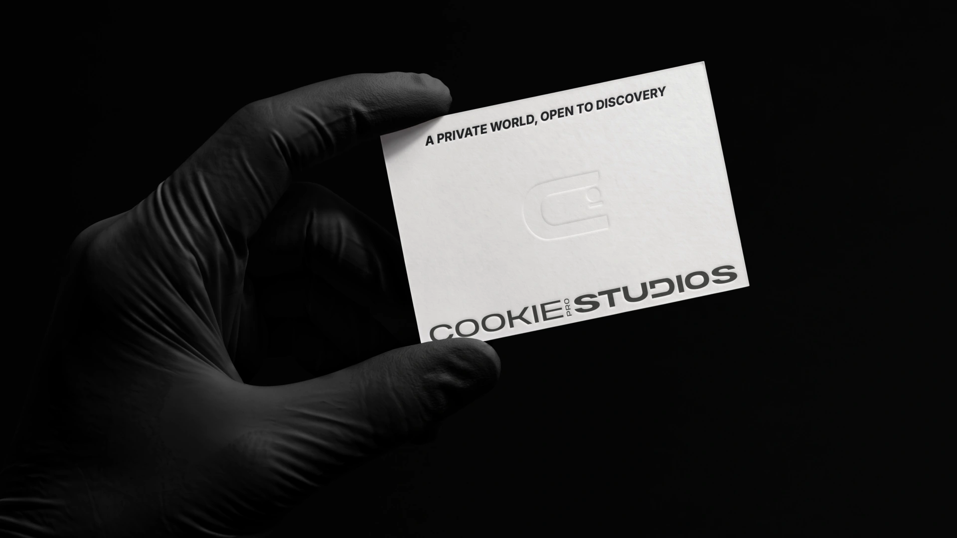 Cookie Pro Studios embossed brand card mockup