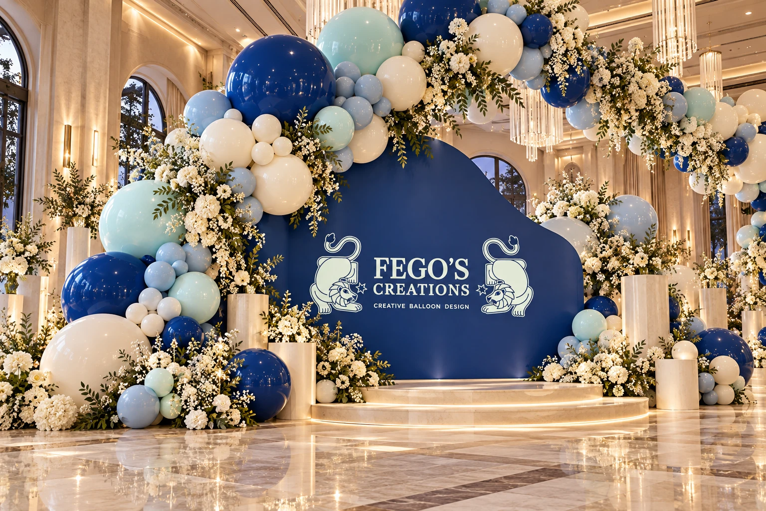 Fego’s Creations luxury balloon and floral event installation concept